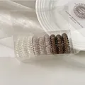 Lot de 9 élastiques à cheveux en spirale de couleurs neutres avec boîte de rangement - Style 1 / 9个装 3.5cm / Couleurs Pastel
