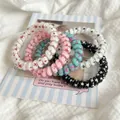 Lot de chouchous spirales colorés avec motifs d'étoiles dans divers tons pastels - Style d'étoile n° 2 / 5条装 约 5cm / Étoiles Mixtes