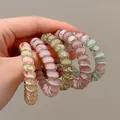 Lot de chouchous spirales à motifs floraux aux couleurs pastel pour femmes bandes de cheveux. - 7#花朵款式 / 5件套 约 5cm / Fleurs Mixtes