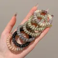 Chouchous spirales haute élasticité en vert, gris et noir pour coiffures de femmes - Style 1 / 6根袋装 约 5.5cm / 深色印花系