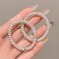 Chouchous spirales élégants à motif rose et gris avec haute élasticité pour les femmes - 9#细款 / 约 4.5cm 2件装 / 草绿细款(纹理)