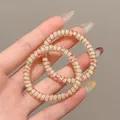 Élastiques à cheveux spirales à haute élasticité avec un motif floral rose délicat - 7#细款 / 约 4.5cm 2件装 / Jaune Oie Floral