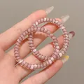 Élastiques à cheveux spirale rose haute élasticité avec texture scintillante et brillante - 6#细款 / 约 4.5cm 2件装 / 浅紫细款(闪粉)
