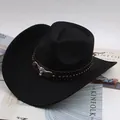 Classic black rolled-brim western cowboy hat featuring a silver bull head logo - 30 Rhinestones Decor Style / Black