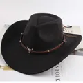 Classic black Western cowboy hat with silver bull head emblem and studded leather band - Small Bull Head Style / Black
