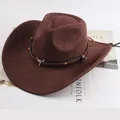 Stylish dark brown western cowboy hat featuring a classic bull head emblem and rolled brim - Small Bull Head Style / Coffee