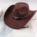 Classic brown suede western cowboy hat with silver bull head emblem and rolled brim - Laced Bull Head Style / Coffee
