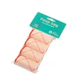 Detail shot of 4-roll pack of peach biodegradable pet poop bags with red bone pattern. - 1.4 Mil 4 Rolls With Header / Pink
