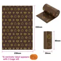 Biodegradable pet poop bags with dimension details and reminder label for the last 3 bags - Eco Coffee Scent (Printed with Reminder) / 15 Pcs/Roll (1.5 Micron) / Coffee