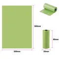 Green biodegradable pet waste bags with 300x200mm dimensions and 60mm roll length - Standard PE (Solid Unscented) / 15 Pcs/Roll (0.8 Micron) / Green