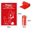 Durable red EPI biodegradable dog poop bags with clear 330x230mm size dimension markings - Eco Lavender Scent (Patterned) / 15 Pcs/Roll (1.5 Micron) / Red