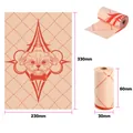 EPI biodegradable pink dog poop bags featuring cute puppy print and size specs - Eco Lavender Scent (Four-Pointed Star) / 15 Pcs/Roll (1.3 Micron) / Pink