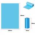Blue biodegradable disposable dog poop bags with size dimensions 300x200mm - Standard PE (Solid Unscented) / 15 Pcs/Roll (0.8 Micron) / Blue