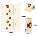 Biodegradable dog poop bags with dimensions 300x220mm and cute brown paw prints - Recycled Milk Scent (Paw Print) / 15 Pcs/Roll (1 Micron) / Milk Color