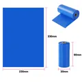 Durable blue biodegradable pet waste bag roll showing dimensions of 230mm x 330mm - Eco Ocean Scent (Solid Color) / 15 Pcs/Roll (1.5 Micron) / Morandi Blue