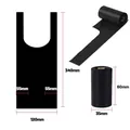 Black biodegradable dog waste bags 20 pcs per roll with detailed size measurements - Roll Vest Bag (Solid Unscented) / 20 Pcs/Roll (1.5 Micron) / Black