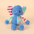 Blaues Elefanten-Plüschtier mit Quietschfunktion und Maisvlies-Struktur für Hunde. - Elefant mit Blumenmuster / Blaues Patchwork