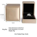 Elegant champagne gold ring box with black velvet interior for jewelry display - Ring Box Only / Ring Box