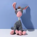 Langlebiges Plüschtier Esel Hundespielzeug in Grau und Rosa mit robustem Seilhals zum Kauen - Rosa Grauer Esel / Rosa-Grau