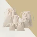 Set di sacchetti di stoccaggio premium con coulisse bianco crema in varie dimensioni per gioielli - Borsa portaoggetti / Bianco Sporco