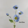 Kunstmatige blauwe IJslandse papaver met drie bloemen en één knop voor huisdecoratie - Donkerblauw