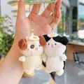 Mini cute animal magnetic plush keychain set featuring soft dogs and cats with poached egg - Mini Animal Magnetic Pair / Baking Dog