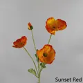 Artificial sunset red Iceland poppy branch for wedding and home decoration - Sunset Red