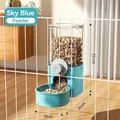 Sky blue hanging automatic pet feeder with 22cm height for dog and cat cage mounting - Feeder / 40oz / Blue
