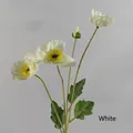 Realistic white artificial Iceland poppy flower branch for wedding and home decoration - White