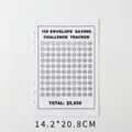 A5 100 envelope saving challenge tracker sticker for budget binders - 100 Days Tracker Card / White