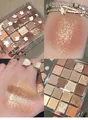 Primer plano de la paleta de sombras de 20 colores en marrón cálido con brillos en piel - 02# Ciervo de Nieve Ámbar