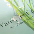 Frosted cloud and lightning raindrop pendant necklace crafted in silver titanium steel - Necklace / Silver