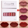CmaaDu 6-piece liquid matte lipstick set with six different red shade lip swatches - Series 07 / 6Pcs/Set / CM18SCC6ZZ-07