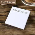 Bloc-notes adhésif blanc carré humoristique avec cases à cocher, taille 7,6x7,6 cm - Design Options Humoristiques / 50 Feuilles
