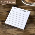 Bloc-notes adhésifs blancs détachables avec en-tête Don't Forget et lignes 7,6x7,6cm - Liste de Mémo (Don't Forget) / 50 Feuilles