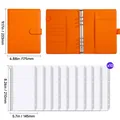 Raccoglitore per budget A5 in pelle arancione con dieci buste interne trasparenti - 10 Borse con Cerniera / Arancione