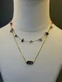 Squisito set di collane a doppio strato placcato oro 18K con pietre preziose di ametista - Set di Gioielli Viola