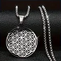Verfijnde roestvrijstalen Bloem des Levens geometrische hanger ketting met zilveren ketting - Zilver