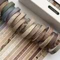 Set of vintage style washi tapes with diverse patterns for decorative DIY scrapbooking - Random 1 Roll / Antique Silver