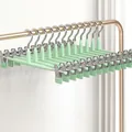 Professionele mintgroene antislip roestvrijstalen broekhangers met verstelbare clips - Gedompeld Roestvrij Stalen Stijl / Lichtgroen (Enkel)