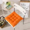 Weiches orangefarbenes Sitzkissen für Ess- oder Bürostühle, gestepptes Quadratdesign. - [quadrat] Orange / Quadrat [45*45]