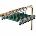 Robuste dunkelnachtgrüne Edelstahl Hosenbügel mit rutschfester Beschichtung und Clips - Gedippter Edelstahl-Stil / Dunkelgrün (Einzeln)