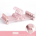 Perchas para pantalones rosa nórdico antideslizantes con clips, pack de 5, 34x14,5 cm - Estilo Plástico Inmerso / 34x14.5cm / Rosa (Estilo Plástico)