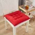 Bequemes gestepptes rotes quadratisches Stuhlkissen mit Bändern für Esszimmerstühle - [Quadrat] Rot / Quadrat [45*45]