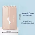Morandi coffee Ebbinghaus memory word book for portable vocabulary learning, 128x74mm - 1本装 / Brown