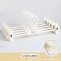 Gebroken witte antislip broekhangers met clips, 34 cm lengte, standaard huisstijl - Plastic Gedompelde Stijl / 34x14.5cm / Wit (Plastic Stijl)