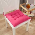 Soft pink brushed chair cushion with ties for dining or office seats - Rose Red / 40x40cm