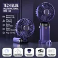 Opvouwbare draagbare handventilator in marineblauw met LED-display en USB-oplaadstation - 188*90*46.5 / Violet