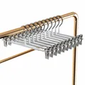 Ivory white stainless steel pants hangers with clips and non-slip nano coating - Dipped Stainless Steel Style / White (Single)