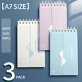 Pack of 3 portable A7 vocabulary notebooks in white blue and purple for word memorization - Pack of 3 / 白色,蓝色,紫色